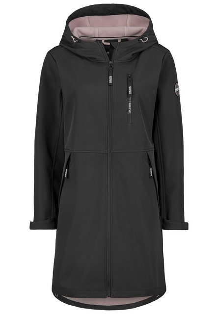 SUBLEVEL Langmantel Softshell Funktionsmantel mit Kapuze und Reißverschluss günstig online kaufen