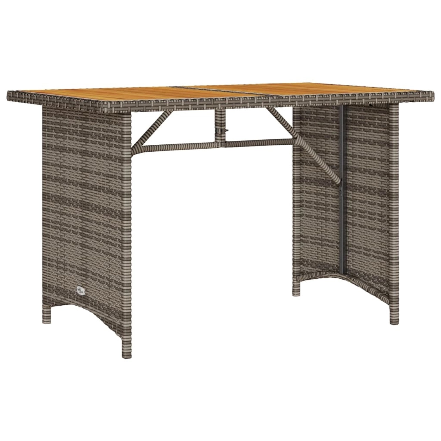 vidaXL Gartentisch mit Holzplatte Grau 110x68x70 cm Poly Rattan 366356 günstig online kaufen