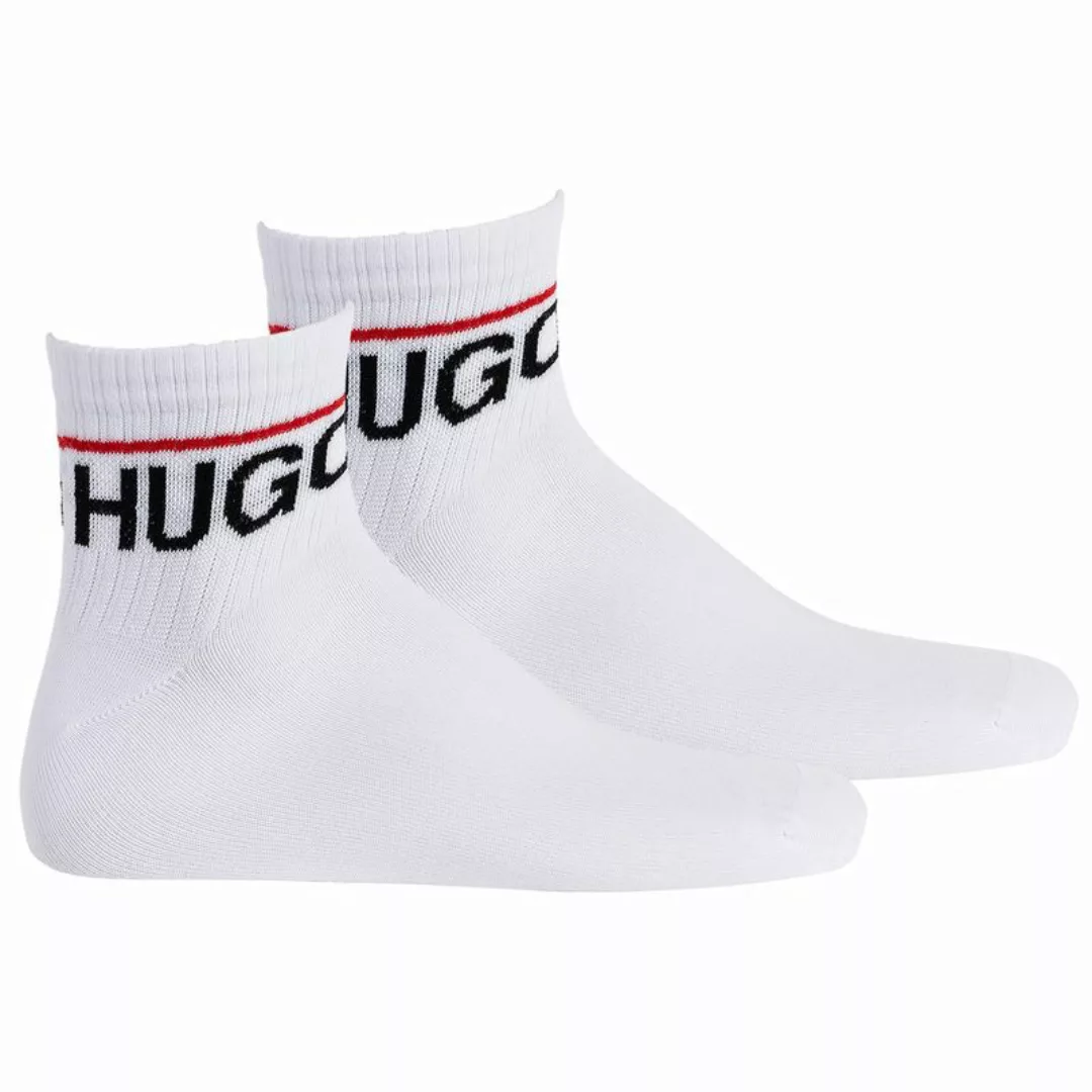 Hugo Rib Logo Kurz Socken 2 Paare EU 43-46 White günstig online kaufen