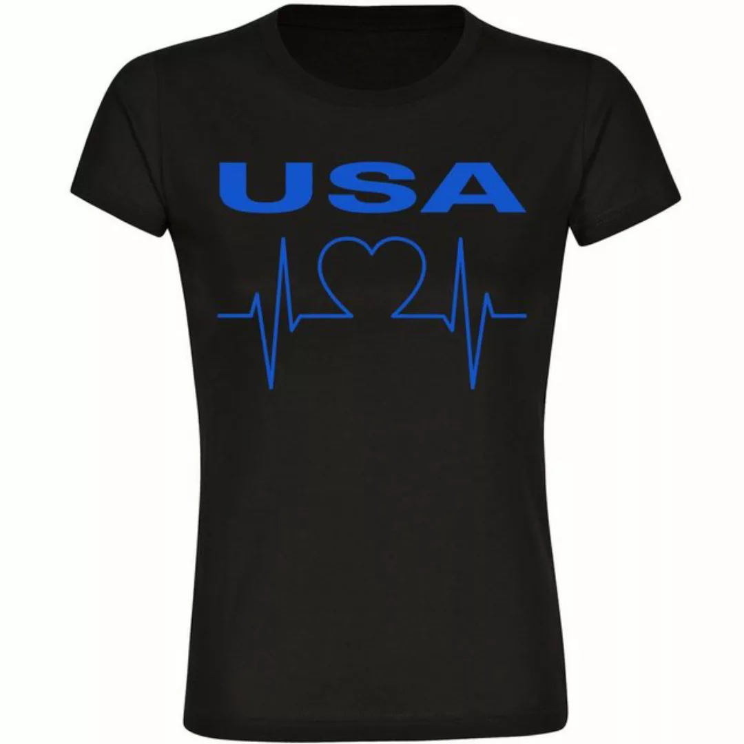 multifanshop T-Shirt Damen USA - Herzschlag - Frauen günstig online kaufen