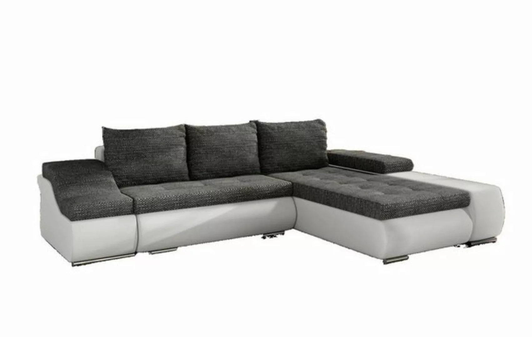 JVmoebel Ecksofa Design Ecksofa Schlafsofa Bettfunktion Couch Leder Textil günstig online kaufen