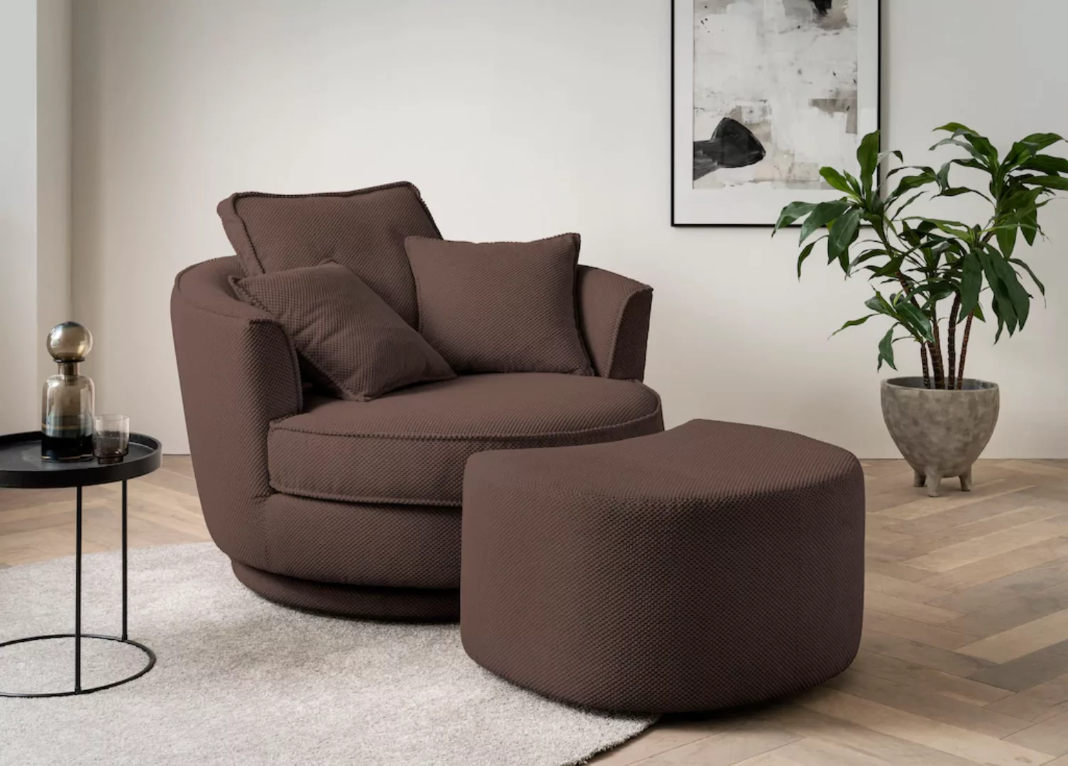 Leonique Drehsessel "MAISIE, Love Seat XXL Lese-Sessel, Big-Sessel mit Hock günstig online kaufen