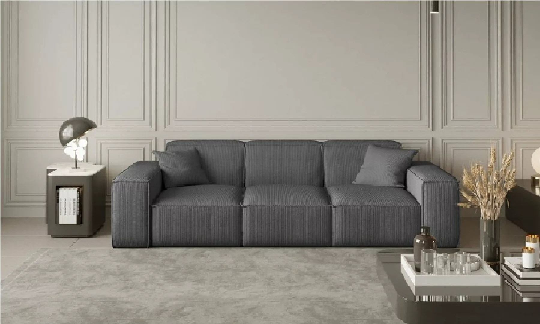 Fun Möbel Sofa Sofa Designersofa CELES 3-Sitzer in Stoff günstig online kaufen