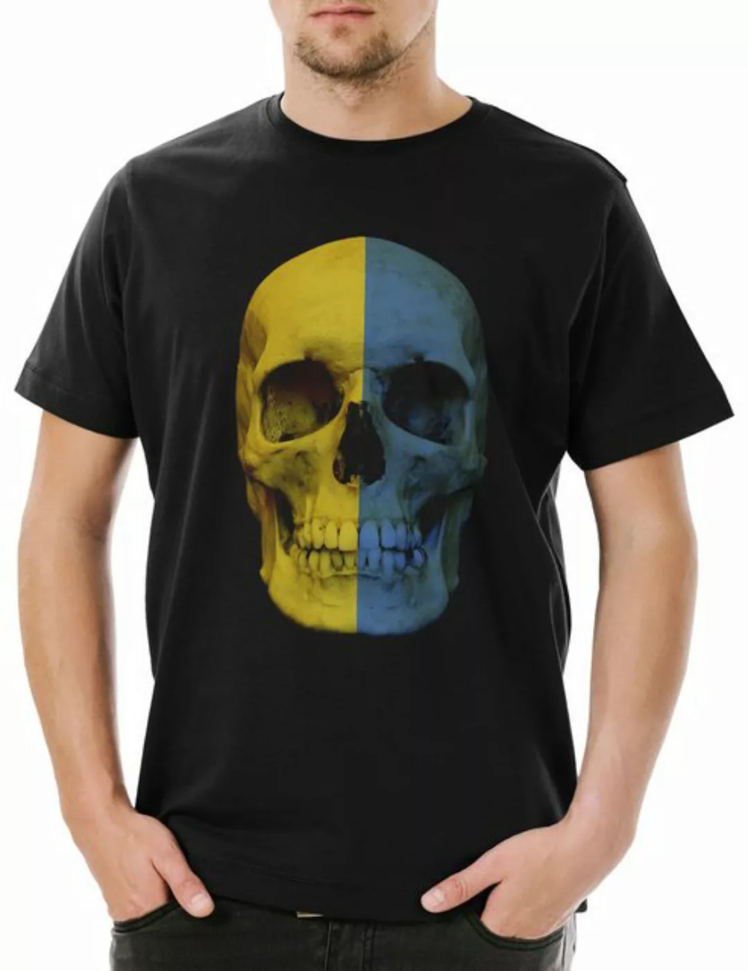 Urban Backwoods Print-Shirt Classic Ukraine Skull Flag Herren T-Shirt Toten günstig online kaufen