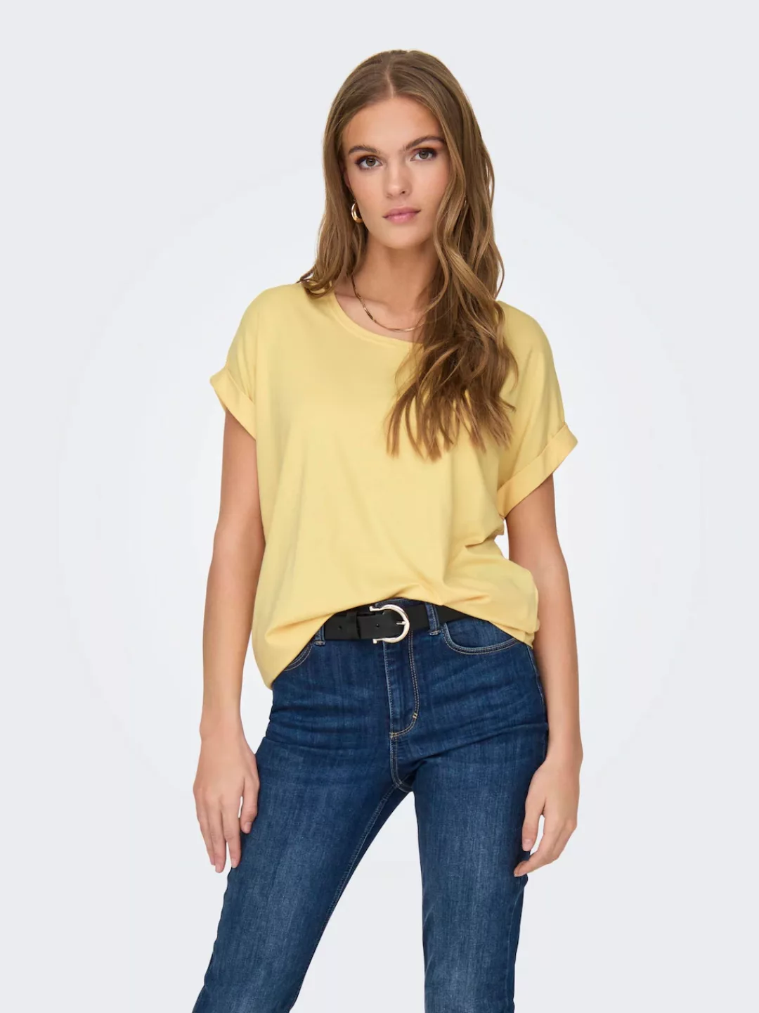 ONLY T-Shirt "ONLMOSTER S/S O-NECK TOP NOOS JRS", mit Aufschlag am Arm günstig online kaufen