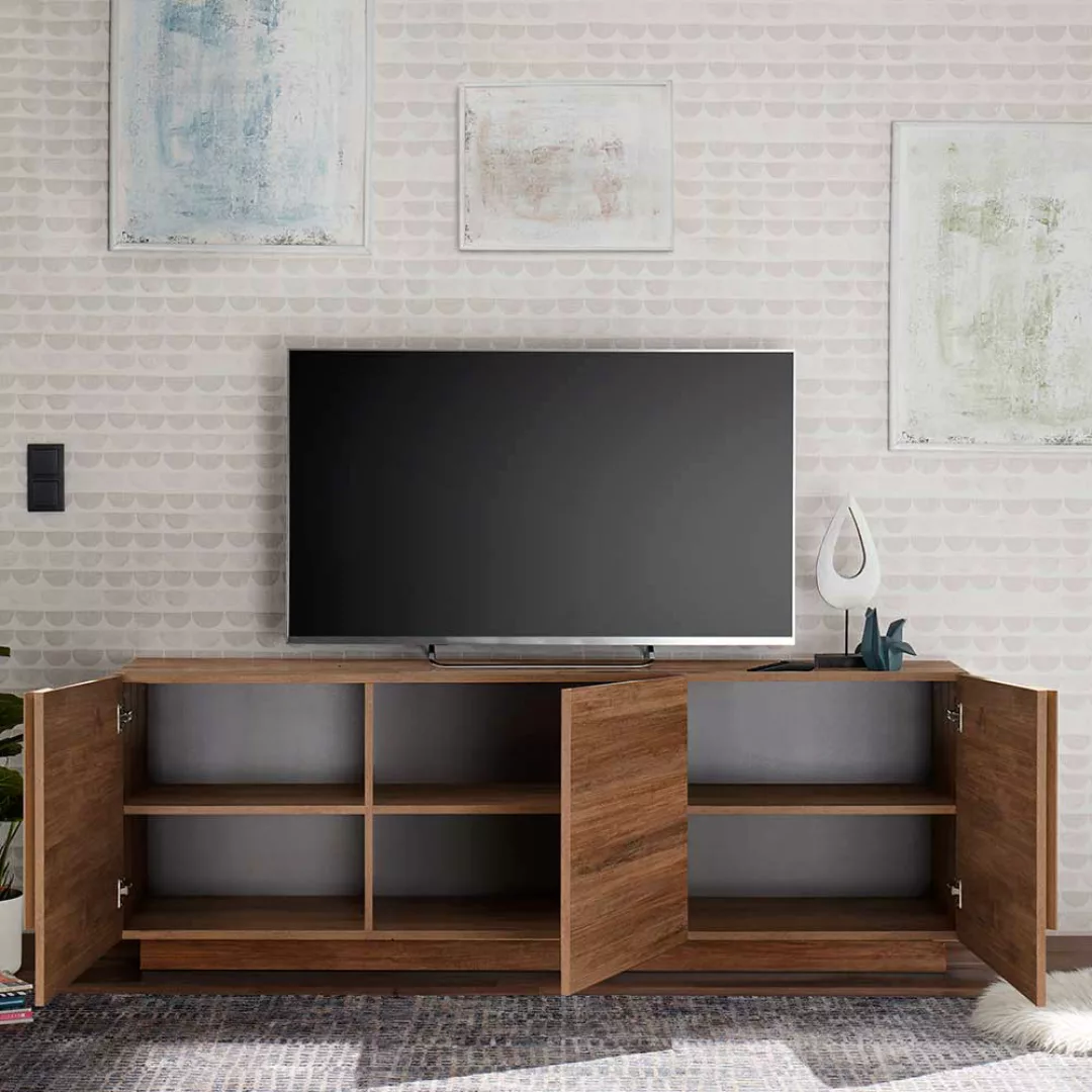 Fernseh Unterschrank in Holzoptik Naturfarben modernes Design günstig online kaufen