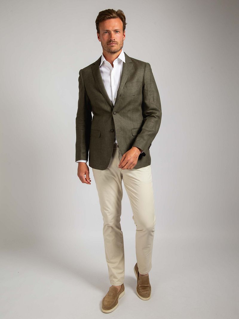 Suitable Blazer Leinen Panama Olivgrün - Größe 56 günstig online kaufen