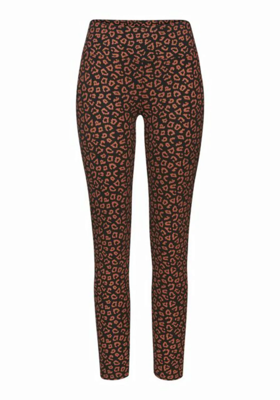 LASCANA Leggings Sweatleggings mit breitem Bündchen im Leo-Print, Loungewea günstig online kaufen