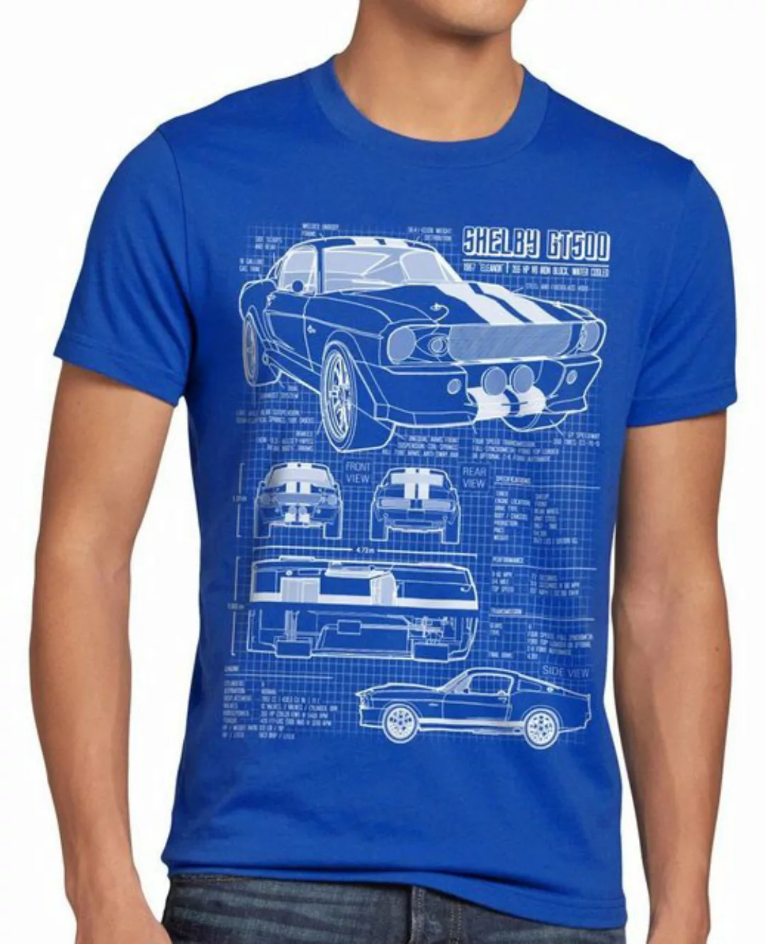 style3 Print-Shirt Herren T-Shirt GT500 Eleanor mustang muscle car bullit s günstig online kaufen