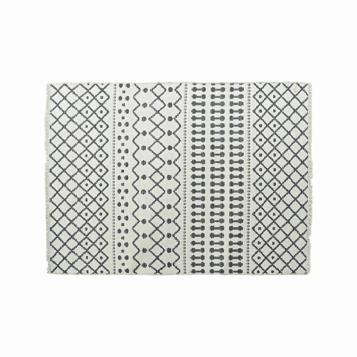 Teppich Dkd Home Decor Weiß Polyester Baumwolle Dunkelgrau (120 X 180 X 1 C günstig online kaufen