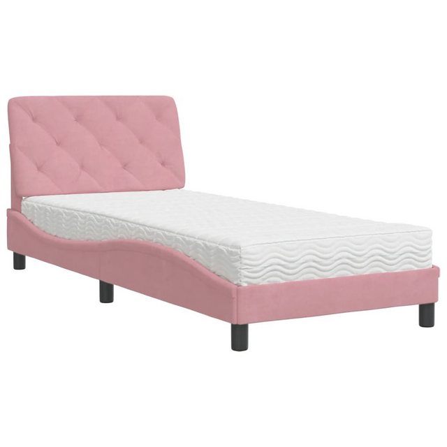 vidaXL Bett Bett mit Matratze Rosa 80x200 cm Samt günstig online kaufen