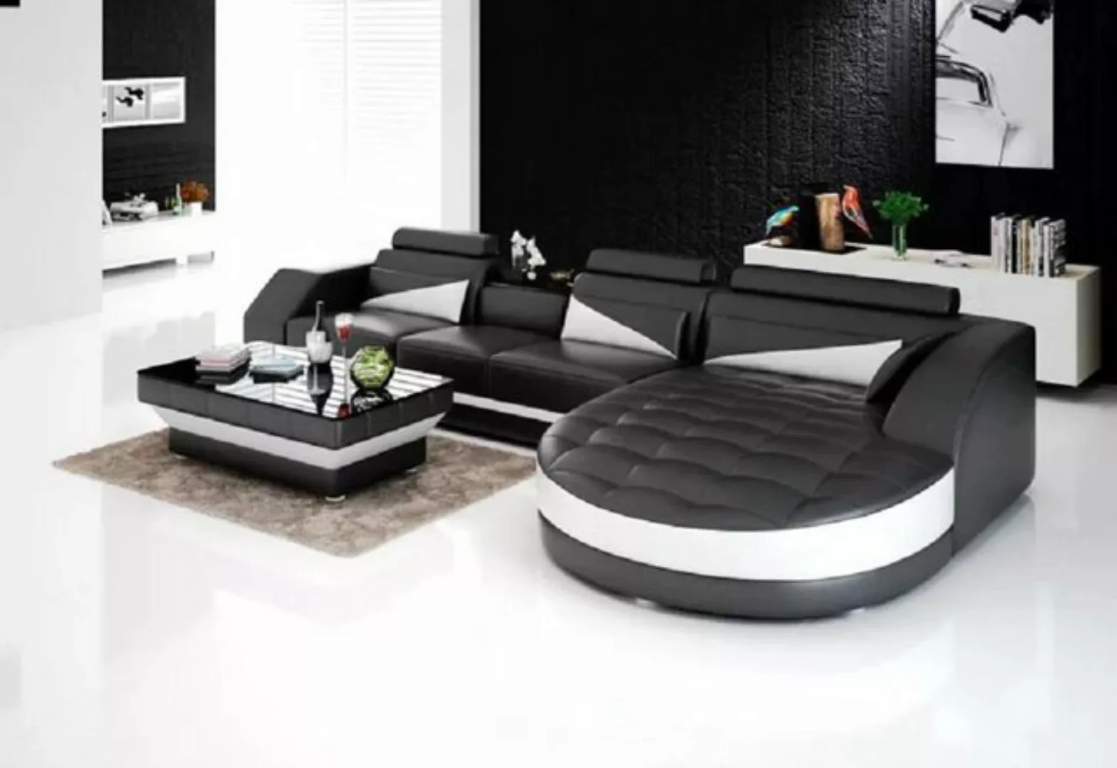 JVmoebel Ecksofa Designer Ecksofa Wohnlandschaft Ledersofa Sofa Couch Polst günstig online kaufen