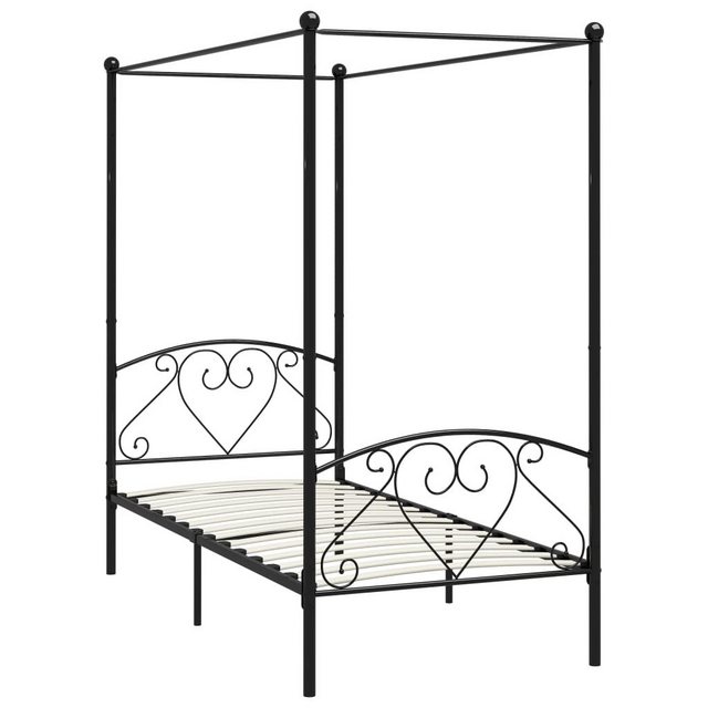 furnicato Bettgestell Himmelbett-Gestell Schwarz Metall 90 x 200 cm (1-tlg) günstig online kaufen