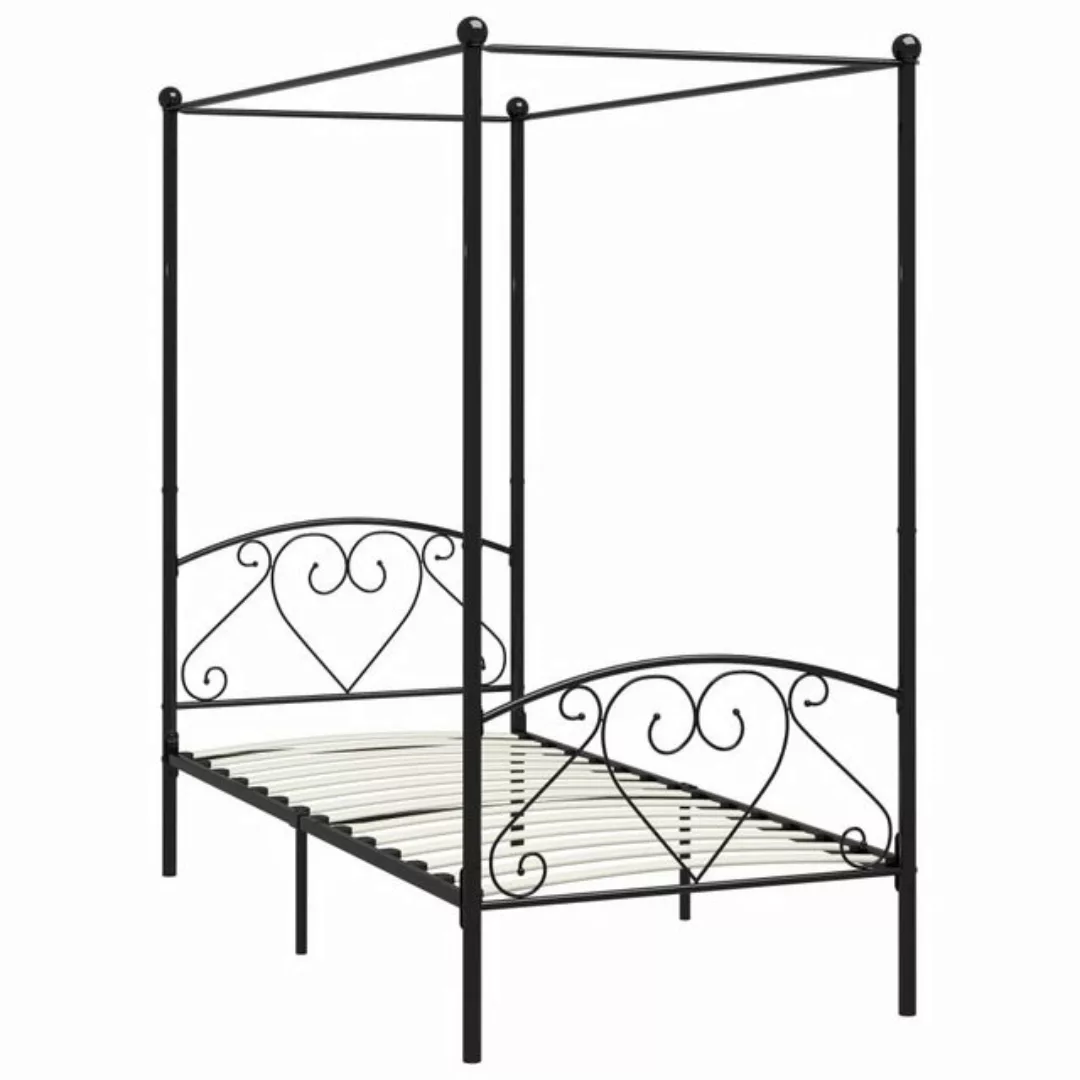 furnicato Bettgestell Himmelbett-Gestell Schwarz Metall 90 x 200 cm (1-tlg) günstig online kaufen