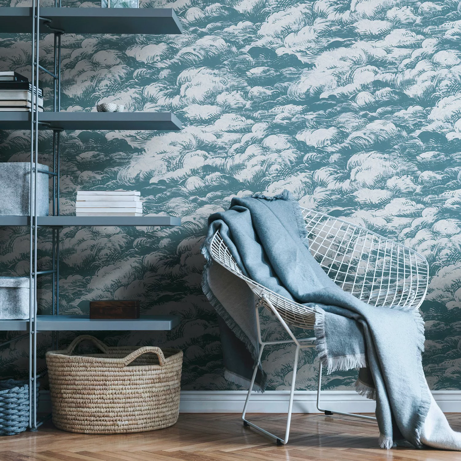 Bricoflor Vlies Wolkentapete in Grau Weiß Hellgraue Tapete mit Wolken Gezei günstig online kaufen