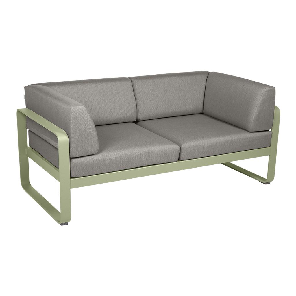 Bellevie 2-Sitzer Club Sofa 65 Lindgrün B8 Taupegrau günstig online kaufen