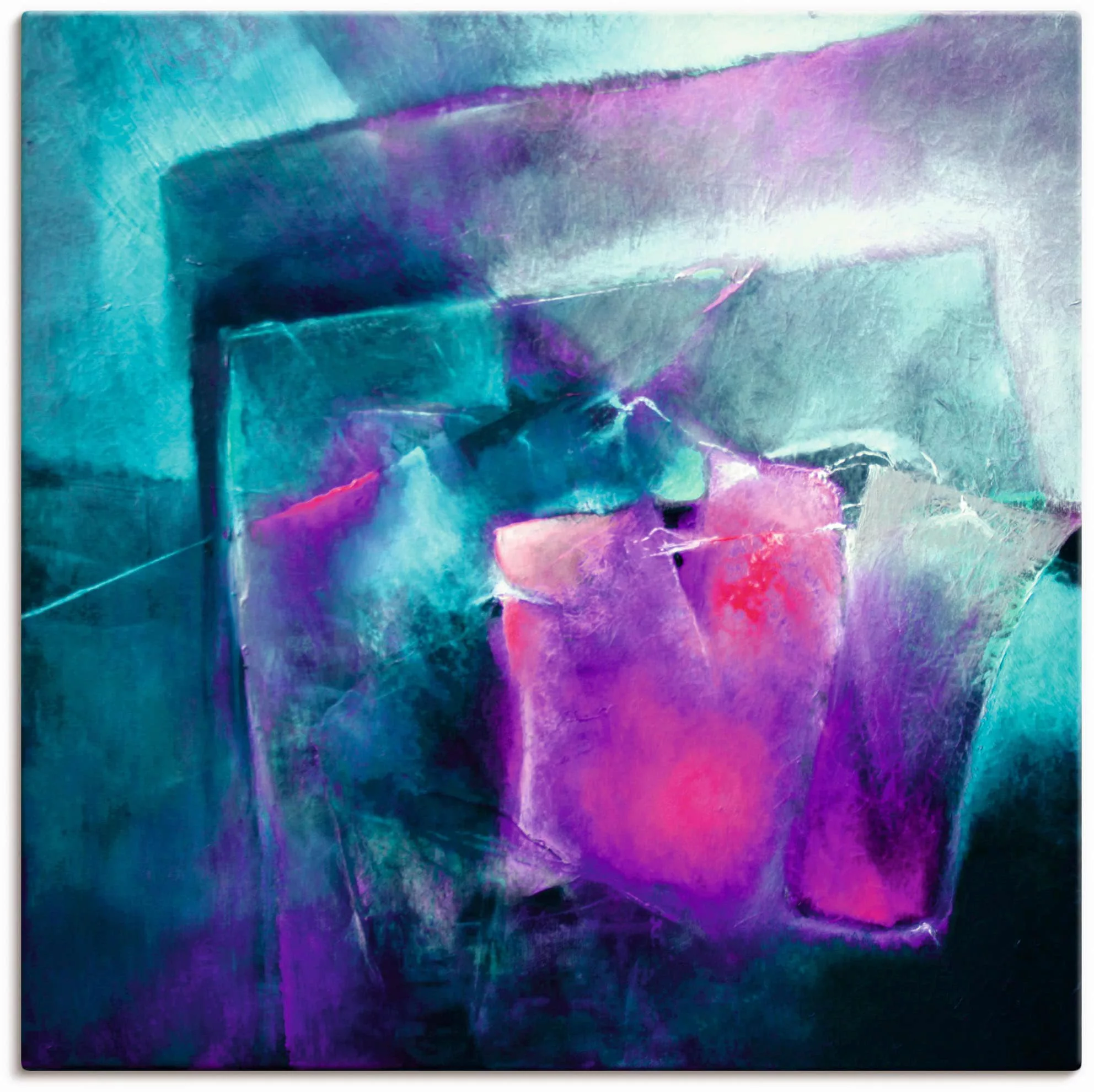 Artland Leinwandbild "Türkis und Magenta II", Muster, (1 St.) günstig online kaufen