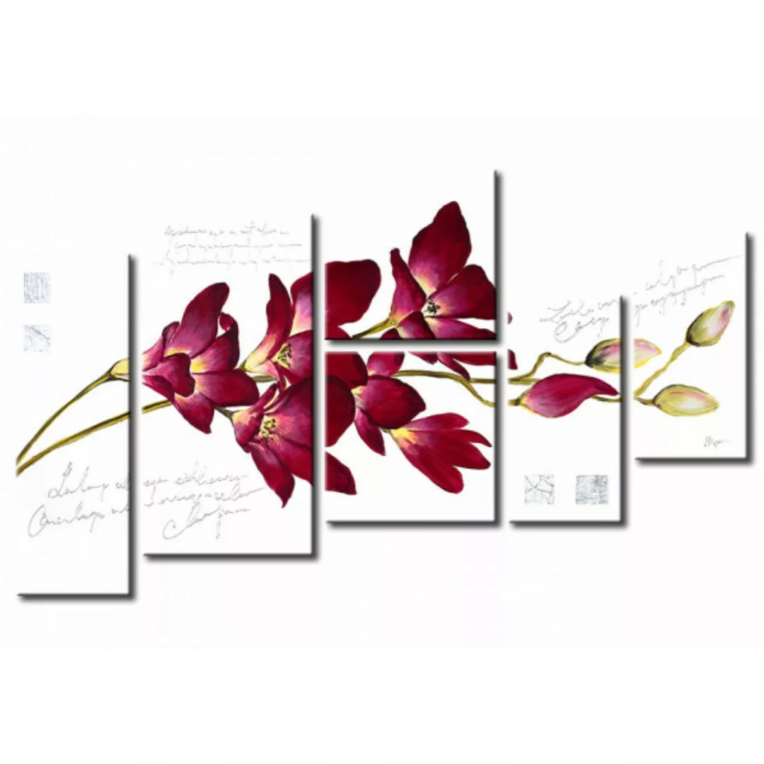 Bild auf Leinwand Blumen in Bordeaux XXL günstig online kaufen