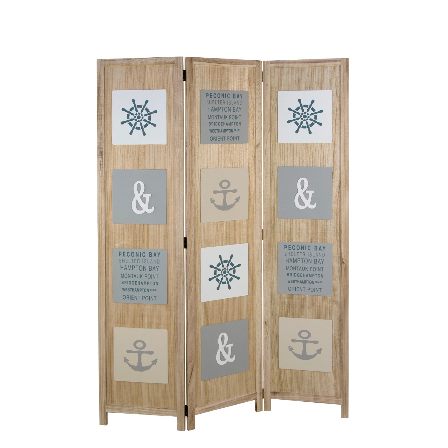Homestyle4u 3-tlg. Paravent in Braun 120x170 cm 1820 günstig online kaufen