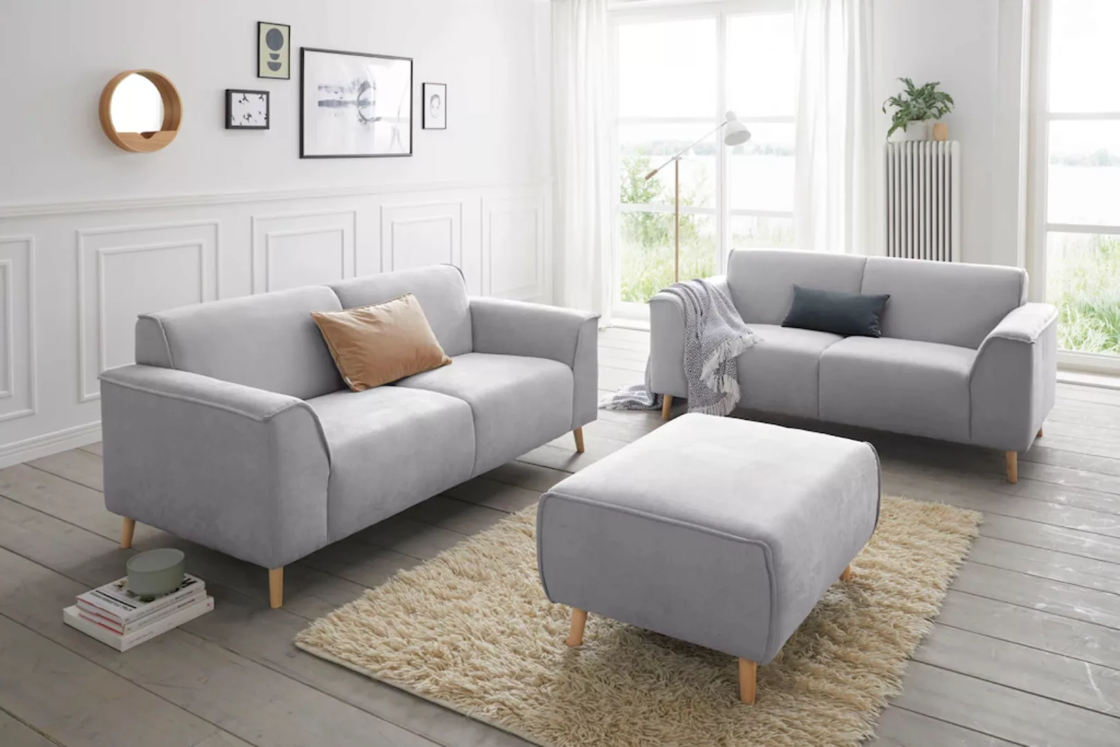 andas 2,5-Sitzer »Janek«, mit Federkern und Keder in scandinavischem Design günstig online kaufen