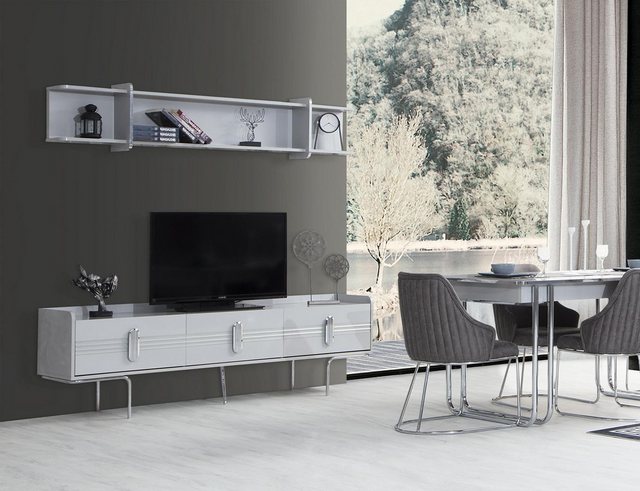 JVmoebel TV-Schrank Modern TV Lowboard für Wohnzimmer Stilvoll Weiße farbe günstig online kaufen