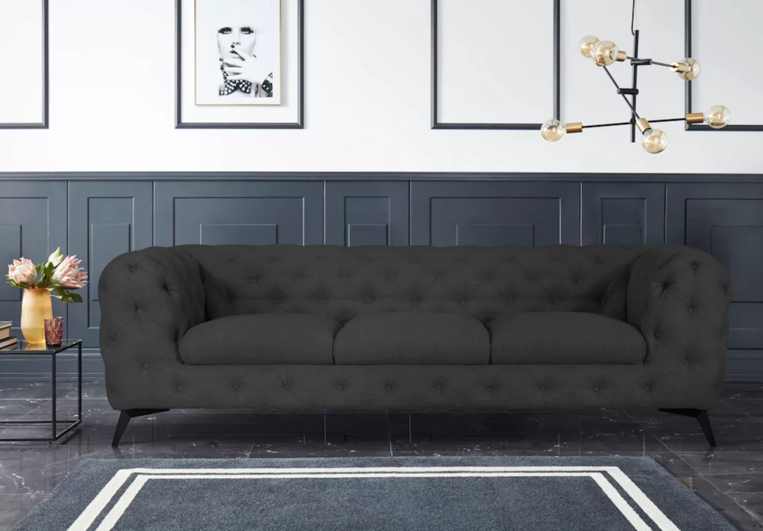 Leonique Chesterfield-Sofa "Glynis", aufwändige Knopfheftung, moderne Chest günstig online kaufen