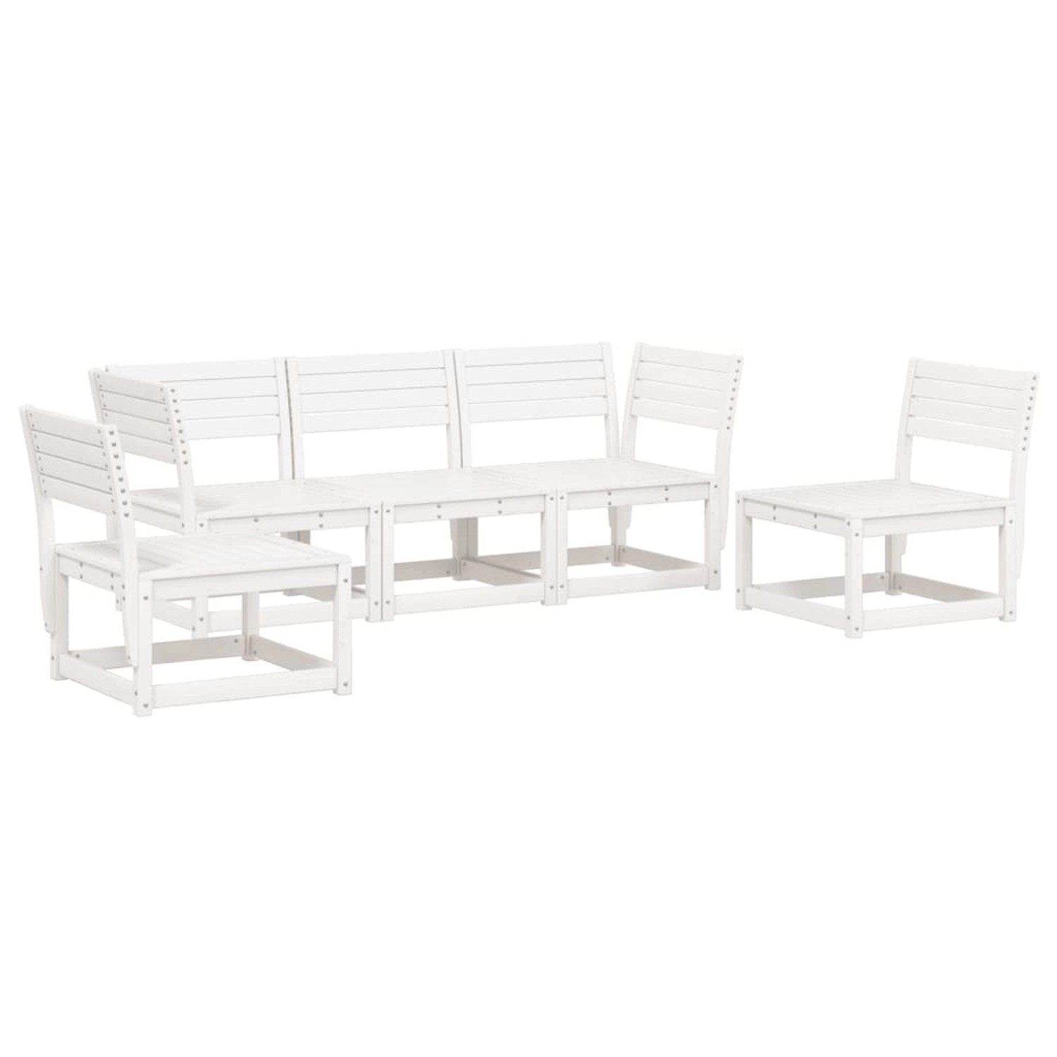 vidaXL 5-Tlg Garten-Sofagarnitur Weiß Massivholz Kiefer 3216971 günstig online kaufen