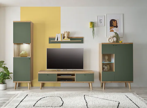 INOSIGN Wohnwand "MAVAS", (Set, 4 St.), in moderner Trendfarbe, Griffe aus günstig online kaufen