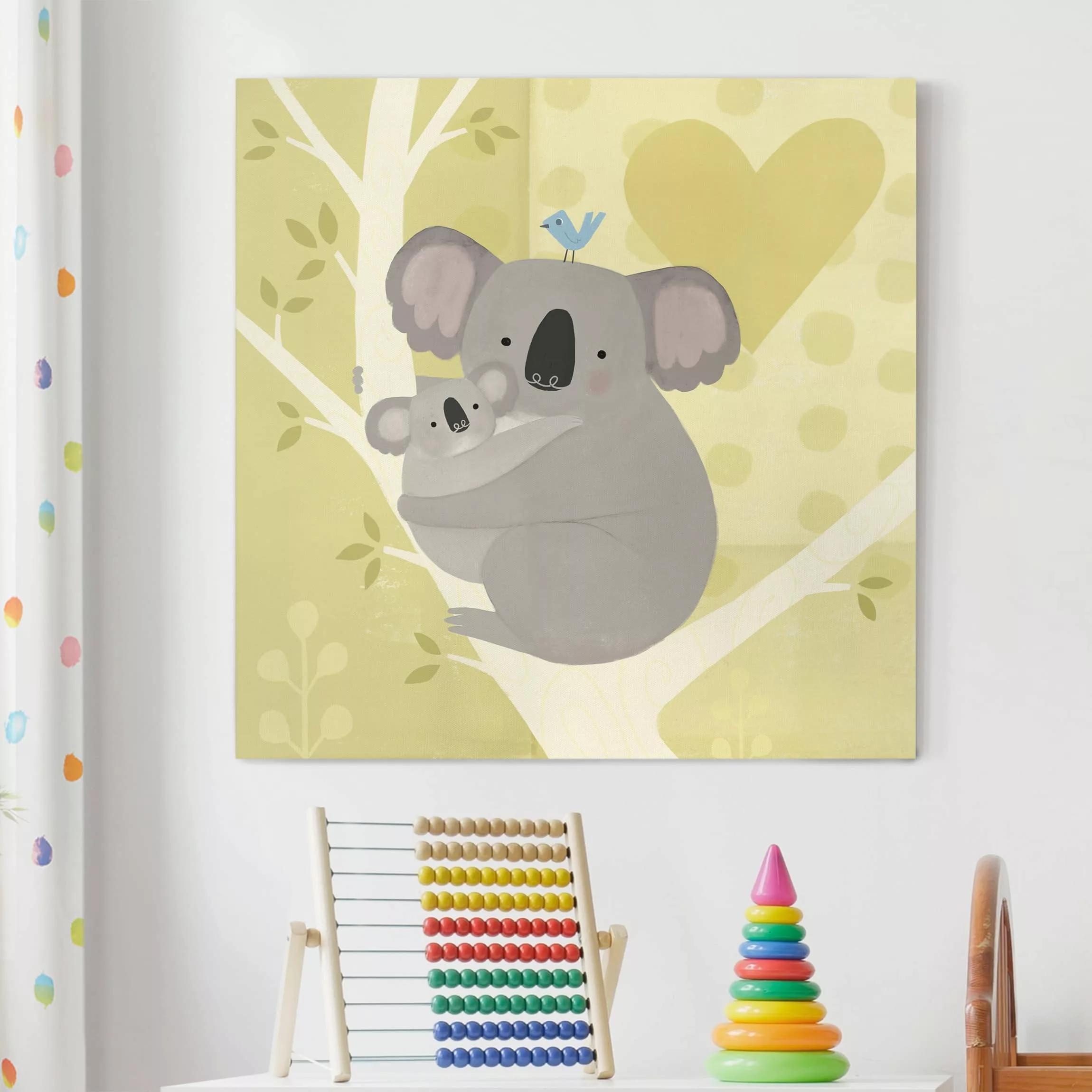 Leinwandbild Kinderzimmer - Quadrat Mama und ich - Koalas günstig online kaufen