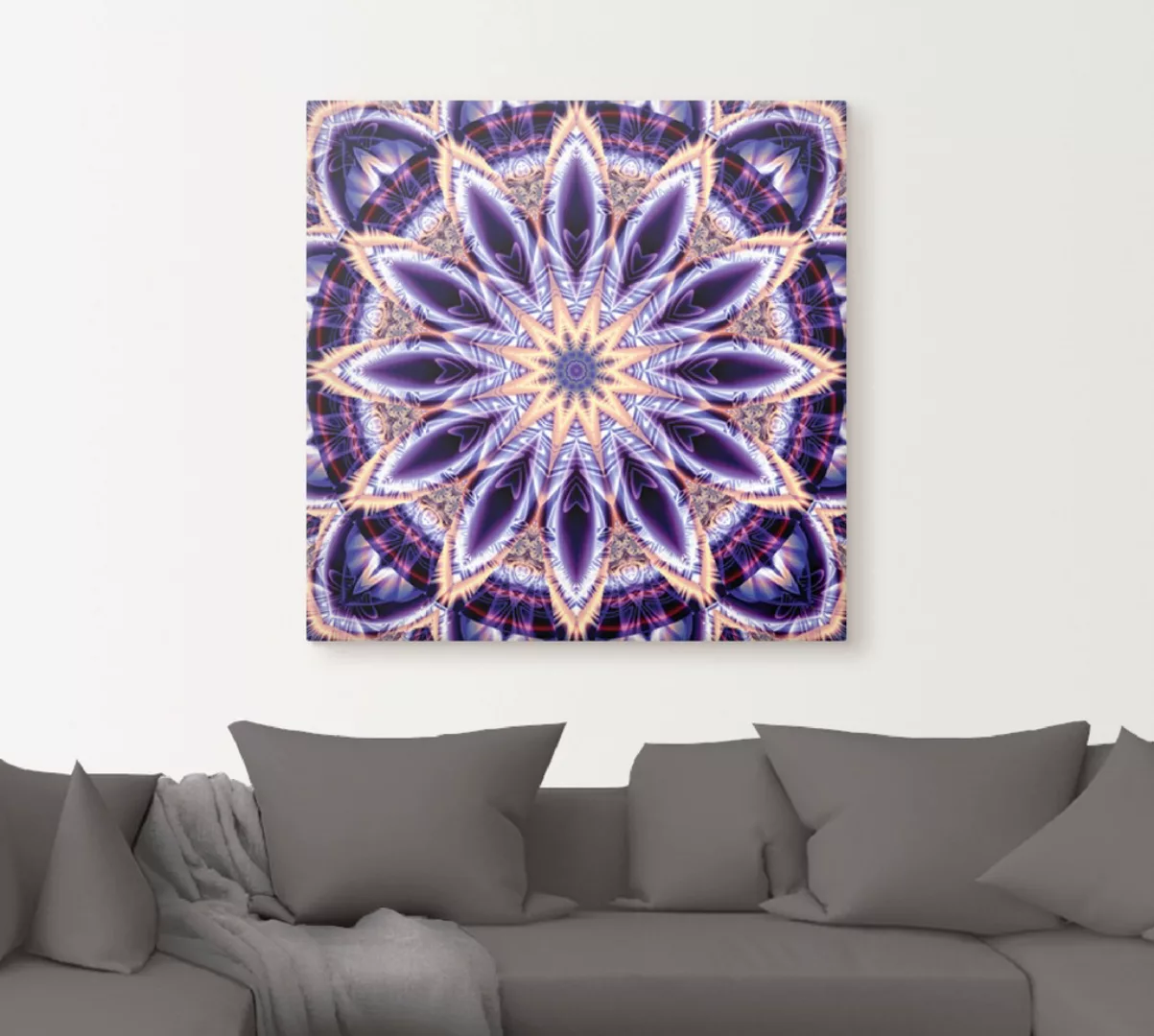 Artland Wandbild »Mandala Stern lila«, Muster, (1 St.), als Leinwandbild, W günstig online kaufen