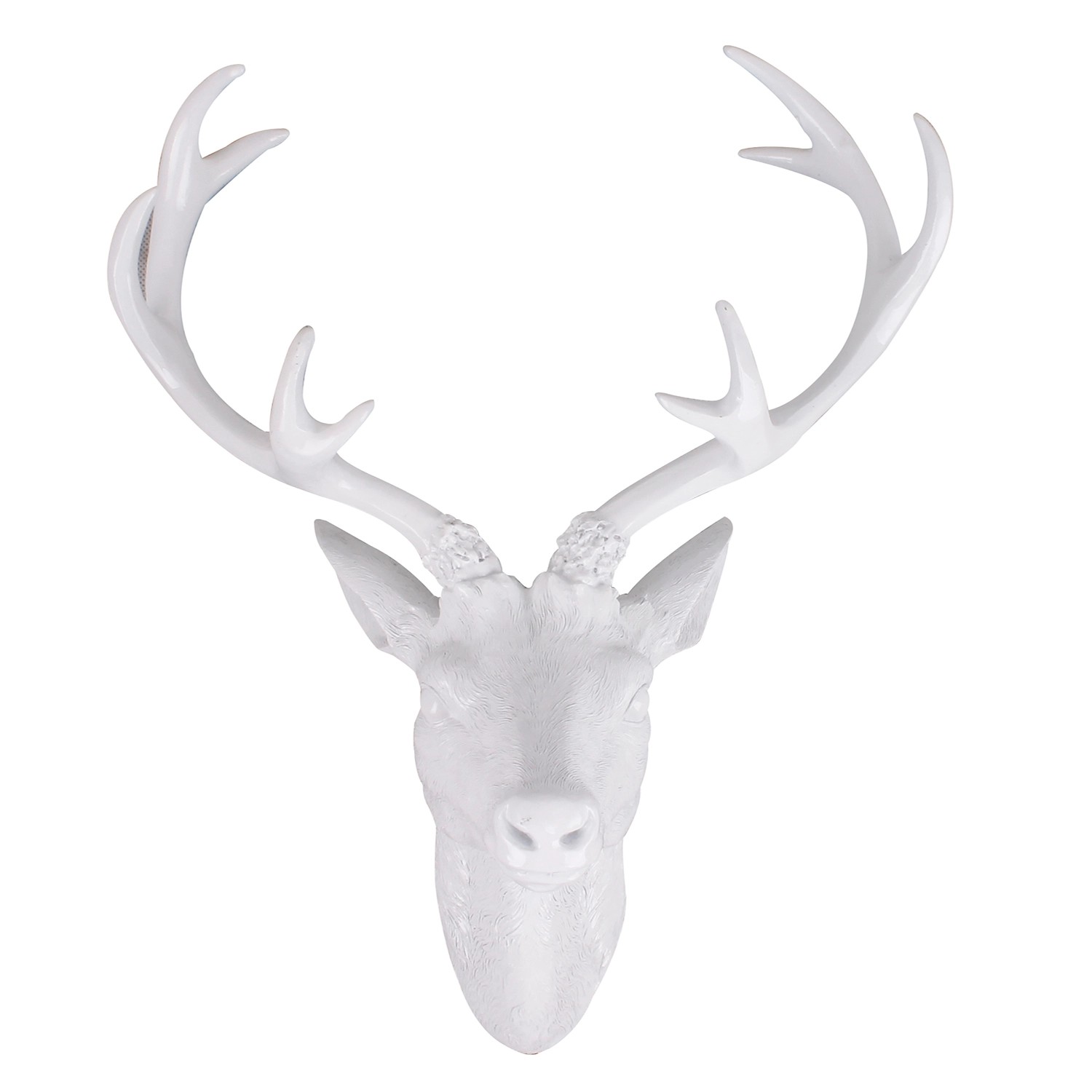Mojawo Tolles Hirschgeweih Hirschkopf Geweih 10 Ender Weiß Optik 14x16x30cm günstig online kaufen