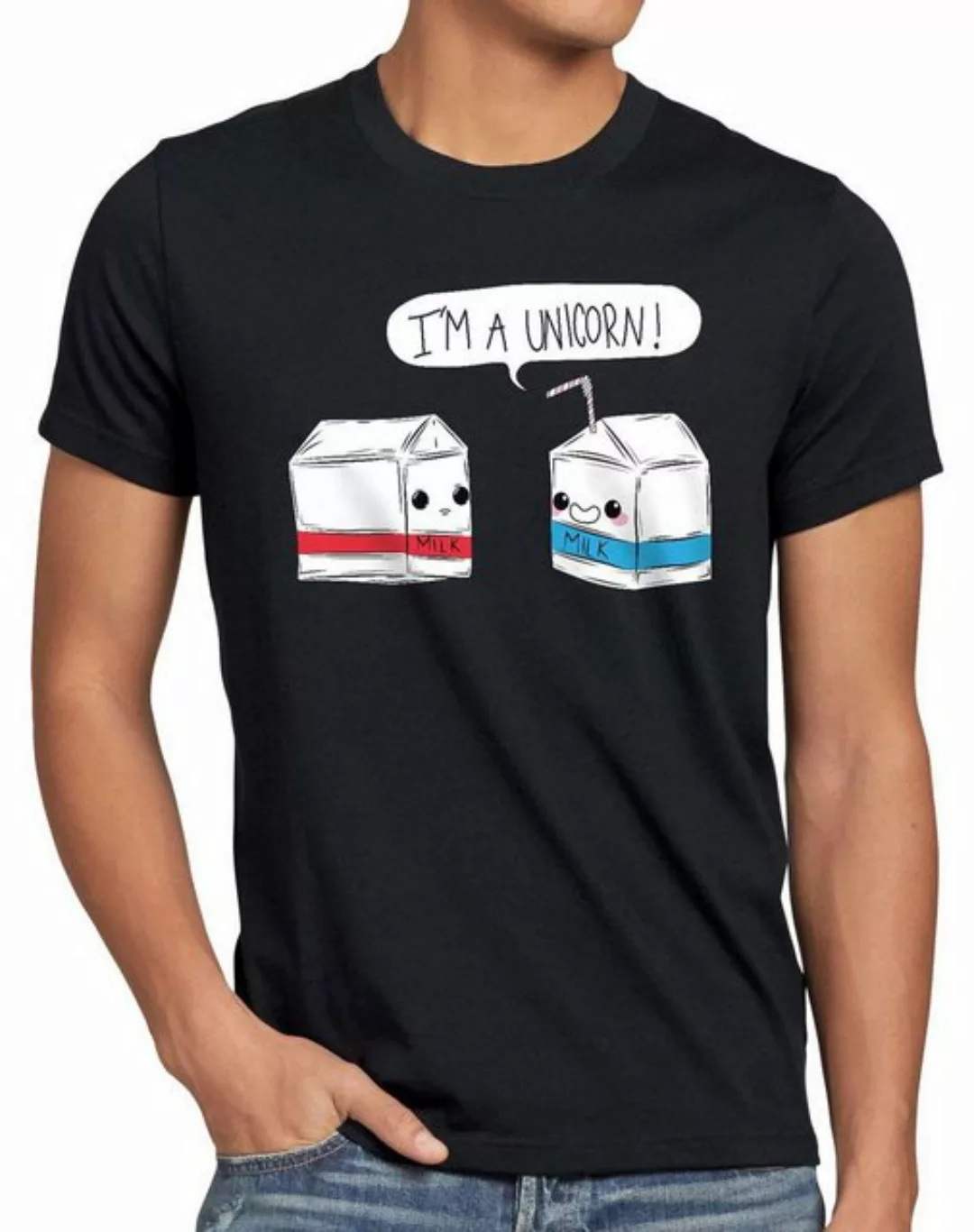 Print-Shirt Herren T-Shirt I am a Unicorn Milk Einhorn Milch Funshirt Milch günstig online kaufen