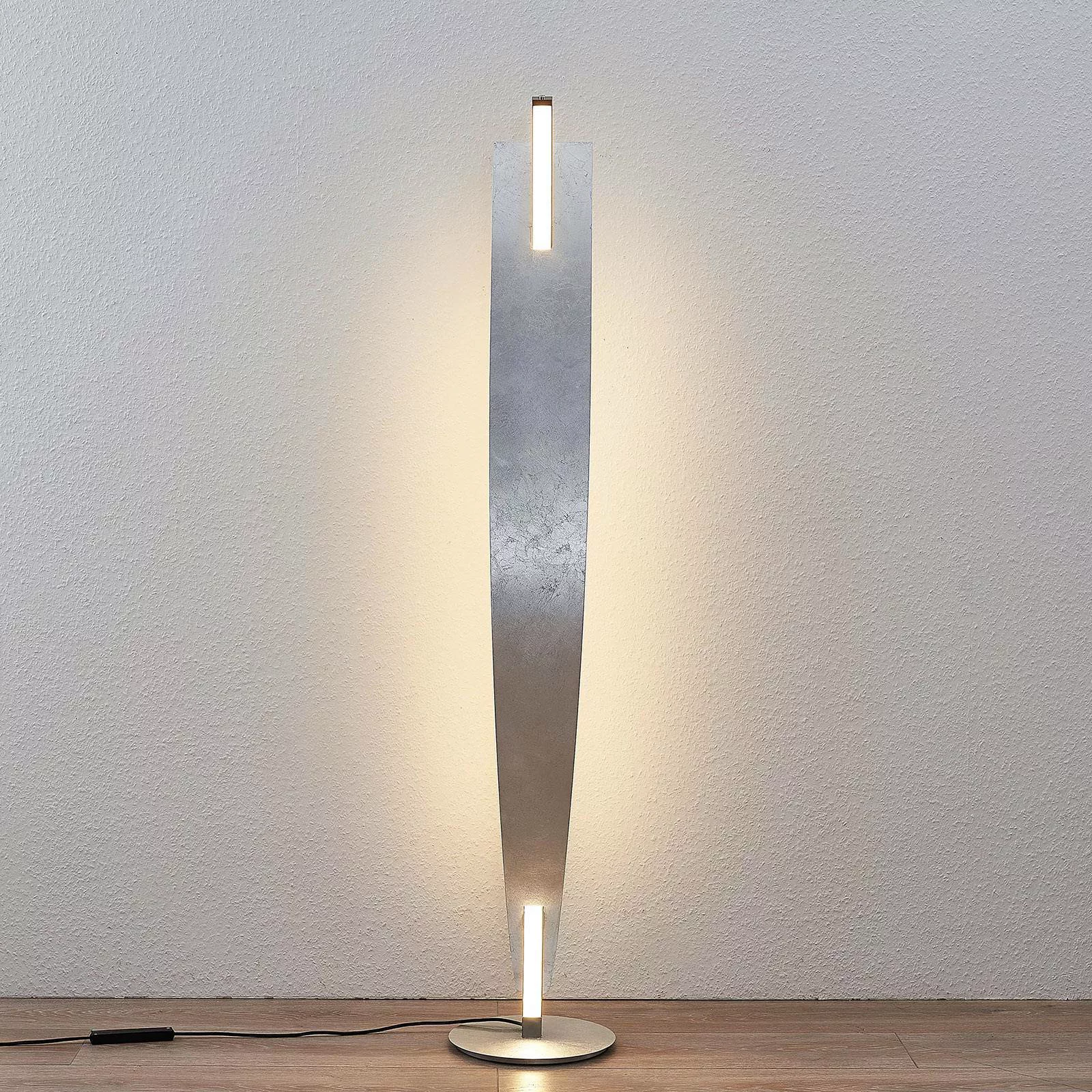 Lucande LED-Stehleuchte Marija, silber, dimmbar, 140 cm günstig online kaufen