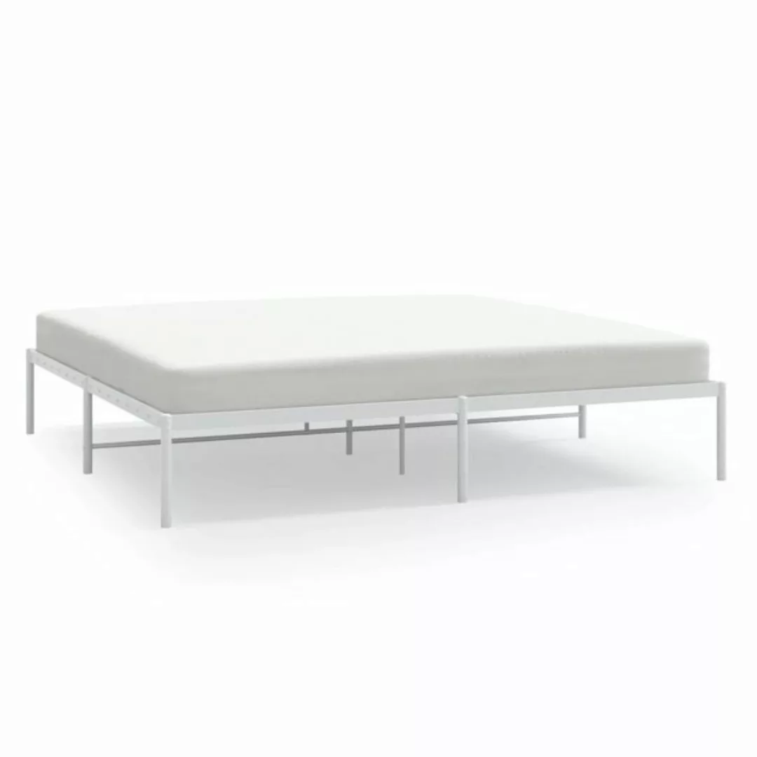 furnicato Bett Bettgestell Metall Weiß 200x200 cm günstig online kaufen