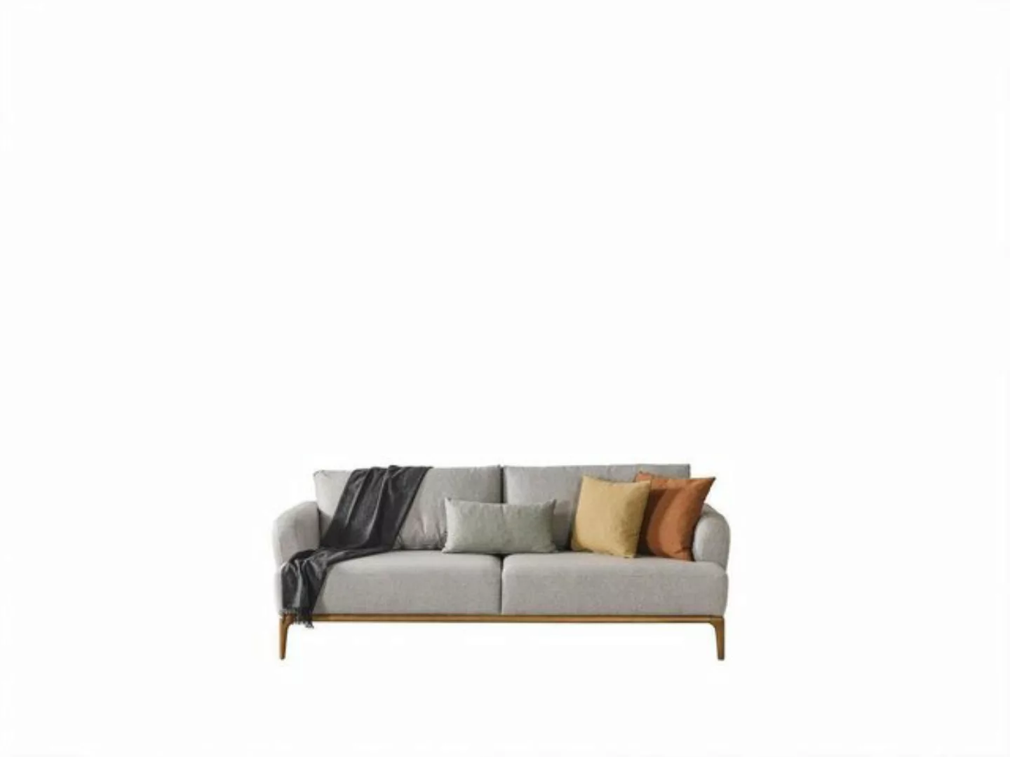JVmoebel Sofa Dreisitzer Sofa 3 Sitzer Sofas Design Grau Modern Stoff Polye günstig online kaufen