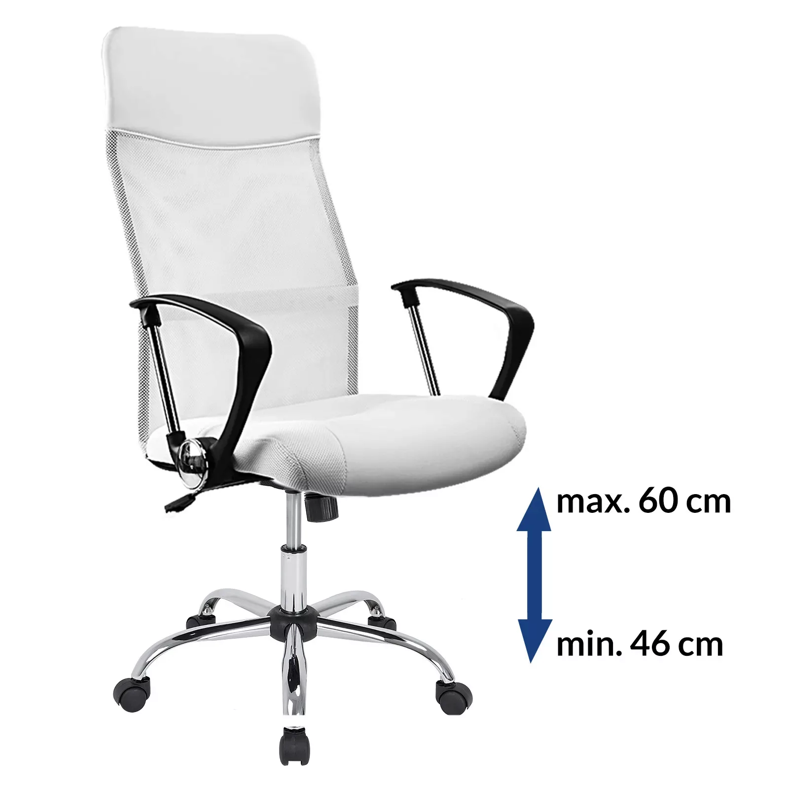 Bürostuhl Deluxe Weiß mit Netz günstig online kaufen