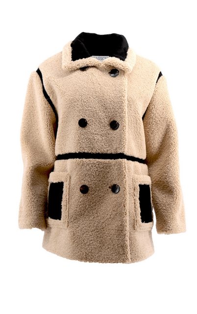 Passioni Winterjacke Teddyfleece Jacke in Beige mit zwei Vordertaschen günstig online kaufen