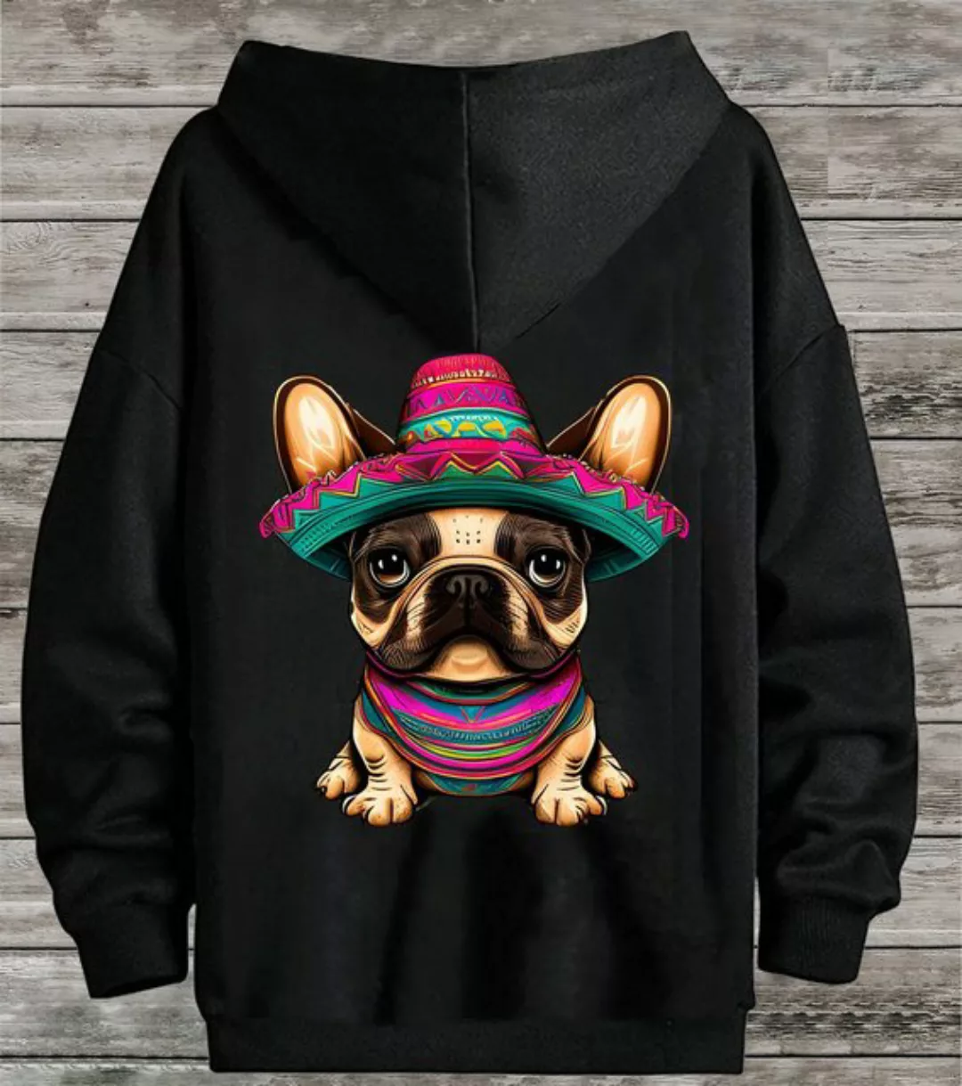 RMK Hoodie Damen Pullover Basic Pulli Kapuzenpullover Seitentaschen Hund Me günstig online kaufen