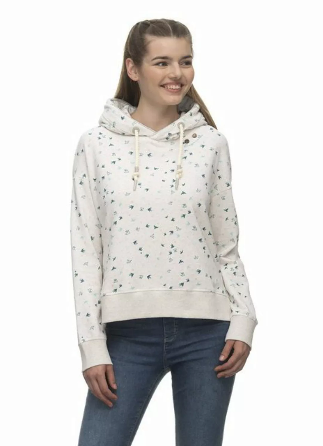 Ragwear Kapuzensweatshirt Damen Rufle Birds, White günstig online kaufen