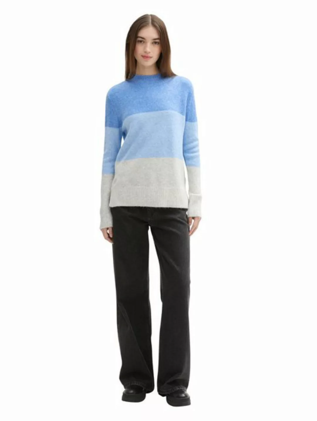 TOM TAILOR Denim Strickpullover mit Colour Blocking günstig online kaufen