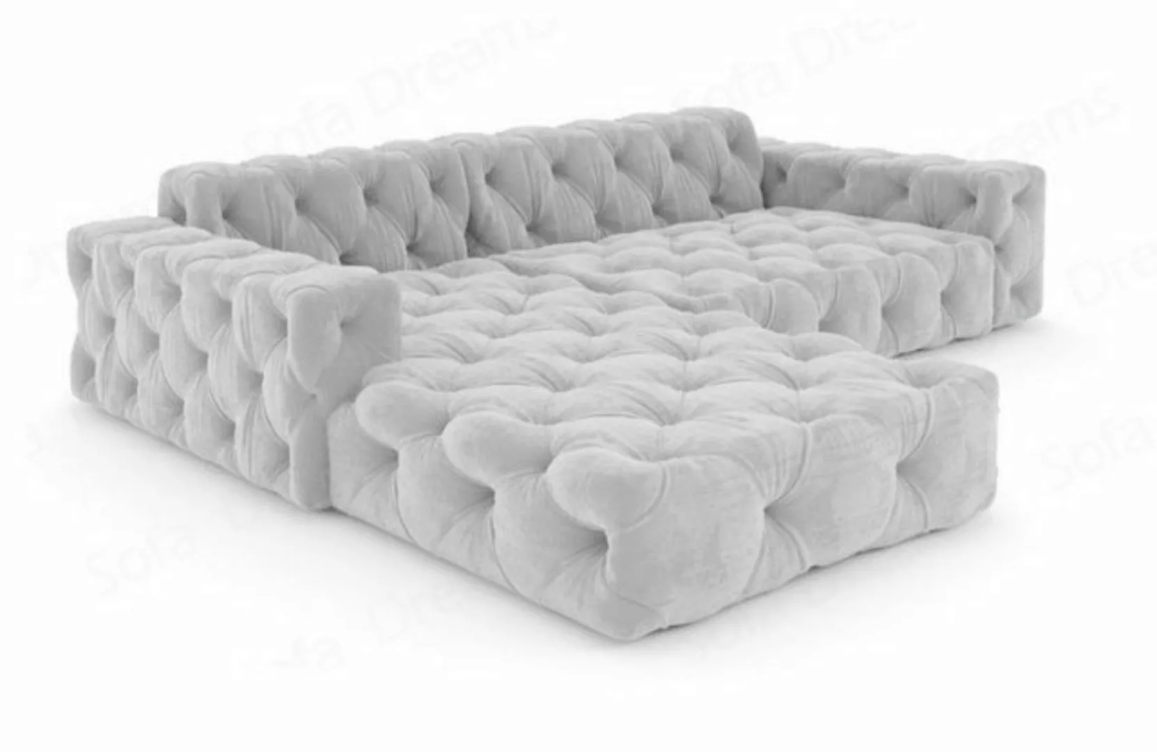 Sofa Dreams Ecksofa Polster Design Sofa Samtstoff Menorca L Form kurz Stoff günstig online kaufen