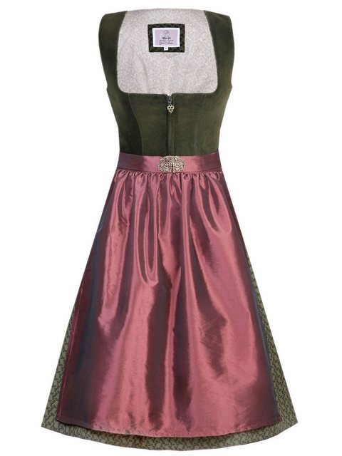 MarJo Trachtenkleid Midi Dirndl 2tlg. 65cm NICOLETTA grün rosenholz günstig online kaufen