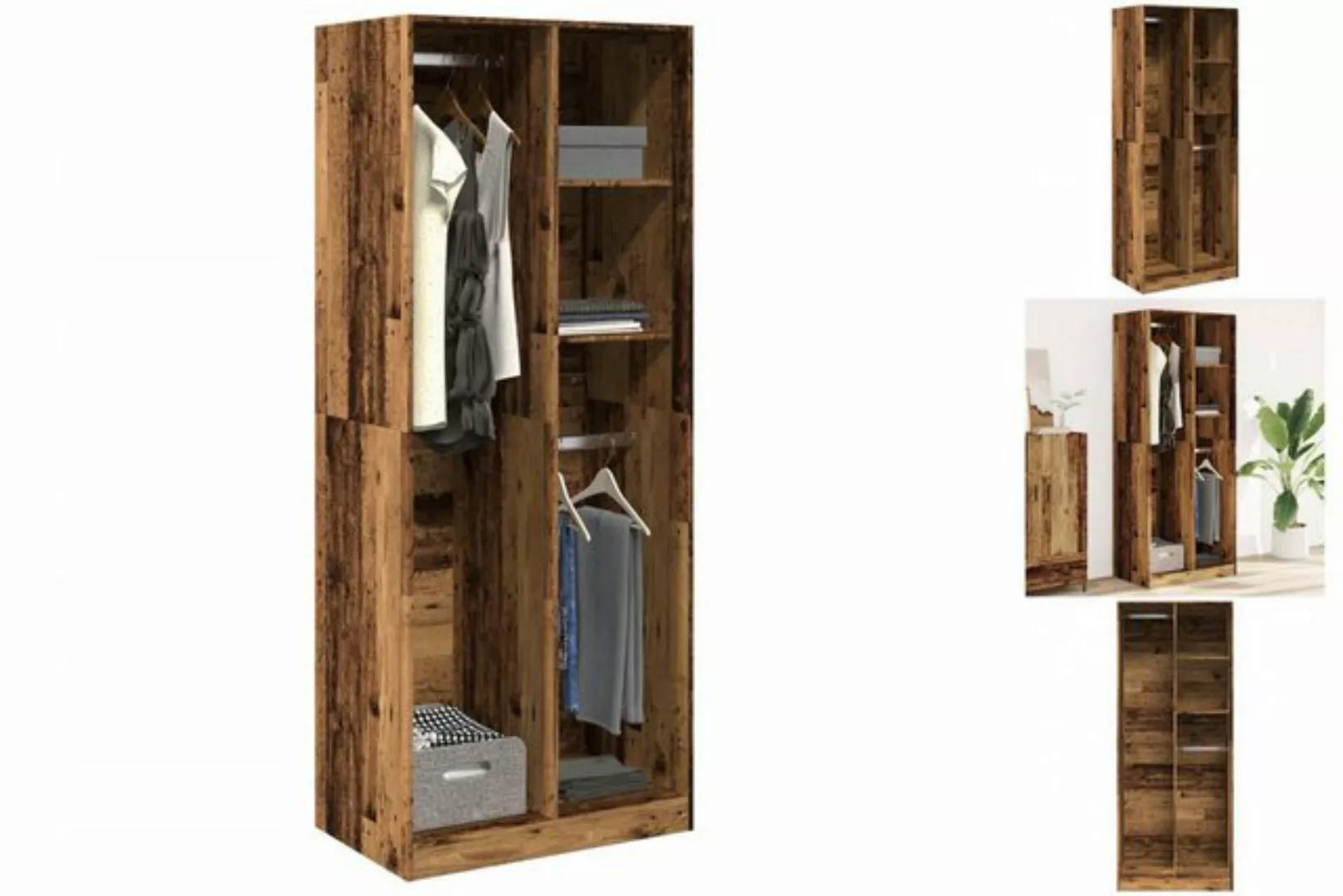 vidaXL Kleiderschrank Kleiderschrank Altholz-Optik 80x50x200 cm Holzwerksto günstig online kaufen