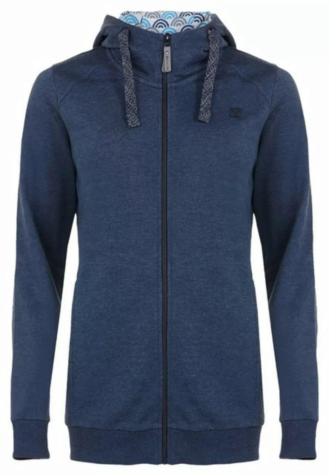 Elkline Strickfleecejacke Ocean farbig abgesetzte Kapuze günstig online kaufen