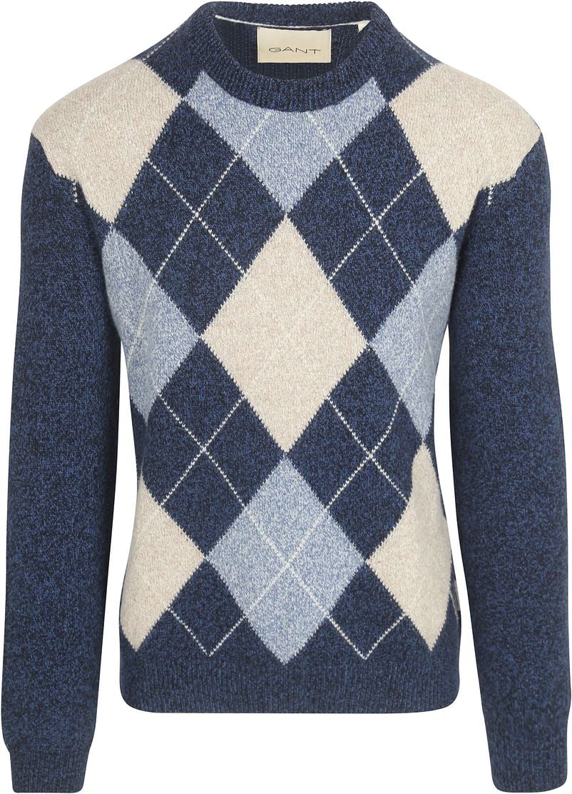 Gant Pullover Argyle Navy - Größe M günstig online kaufen