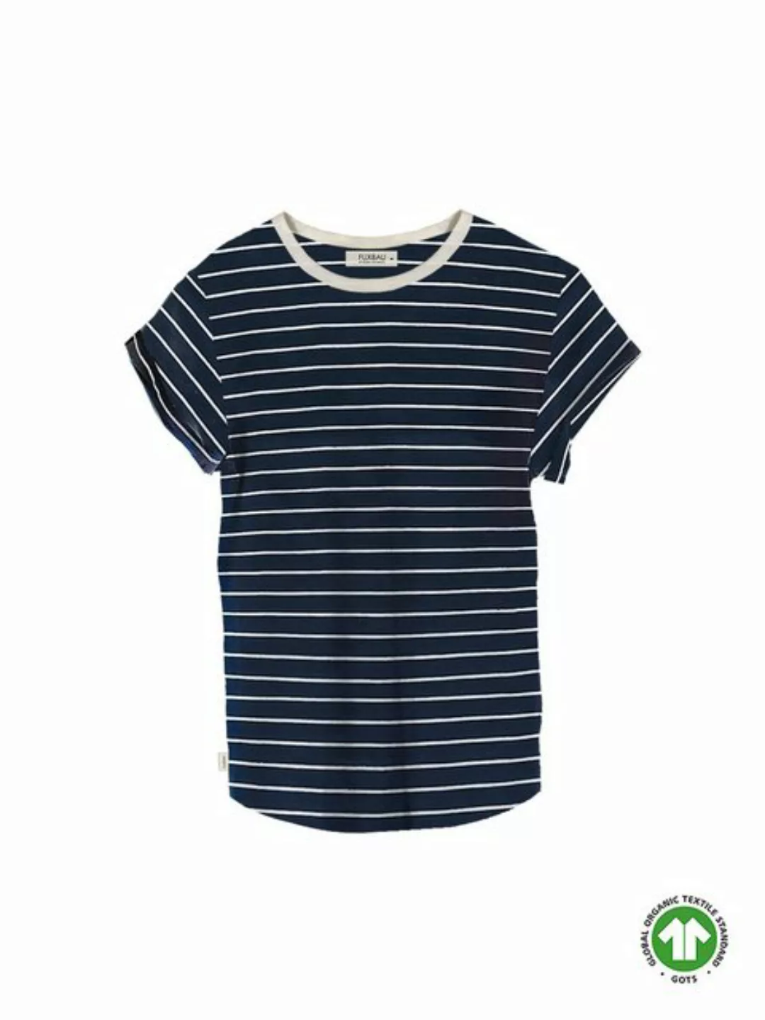 FUXBAU T-Shirt Frauen Streifenshirt - marine 100% Biobaumwolle, GOTS, Made günstig online kaufen