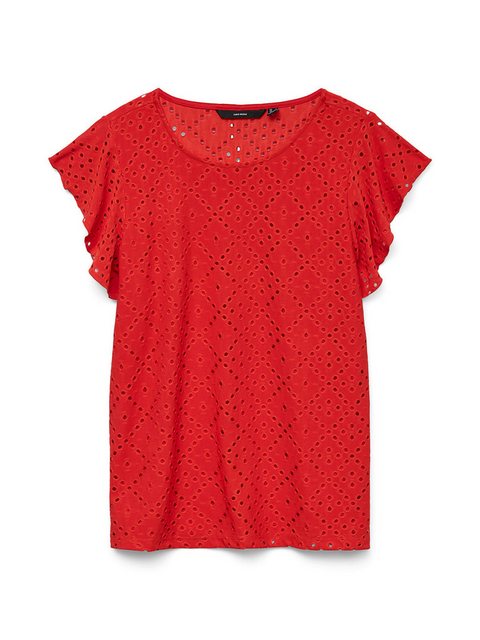 Vero Moda Rundhalsshirt "VMTASSA SL FRILL TOP NOOS" günstig online kaufen