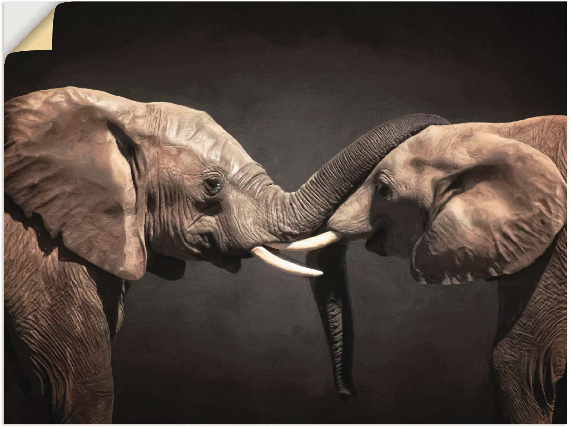 Artland Wandbild "Zwei Elefanten", Wildtiere, (1 St.) günstig online kaufen