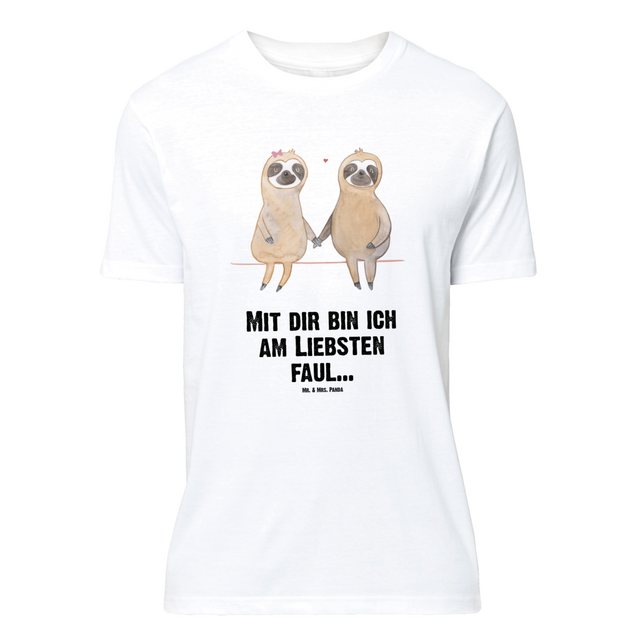 Mr. & Mrs. Panda T-Shirt Faultier Pärchen - Weiß - Geschenk, Liebe, gemeins günstig online kaufen