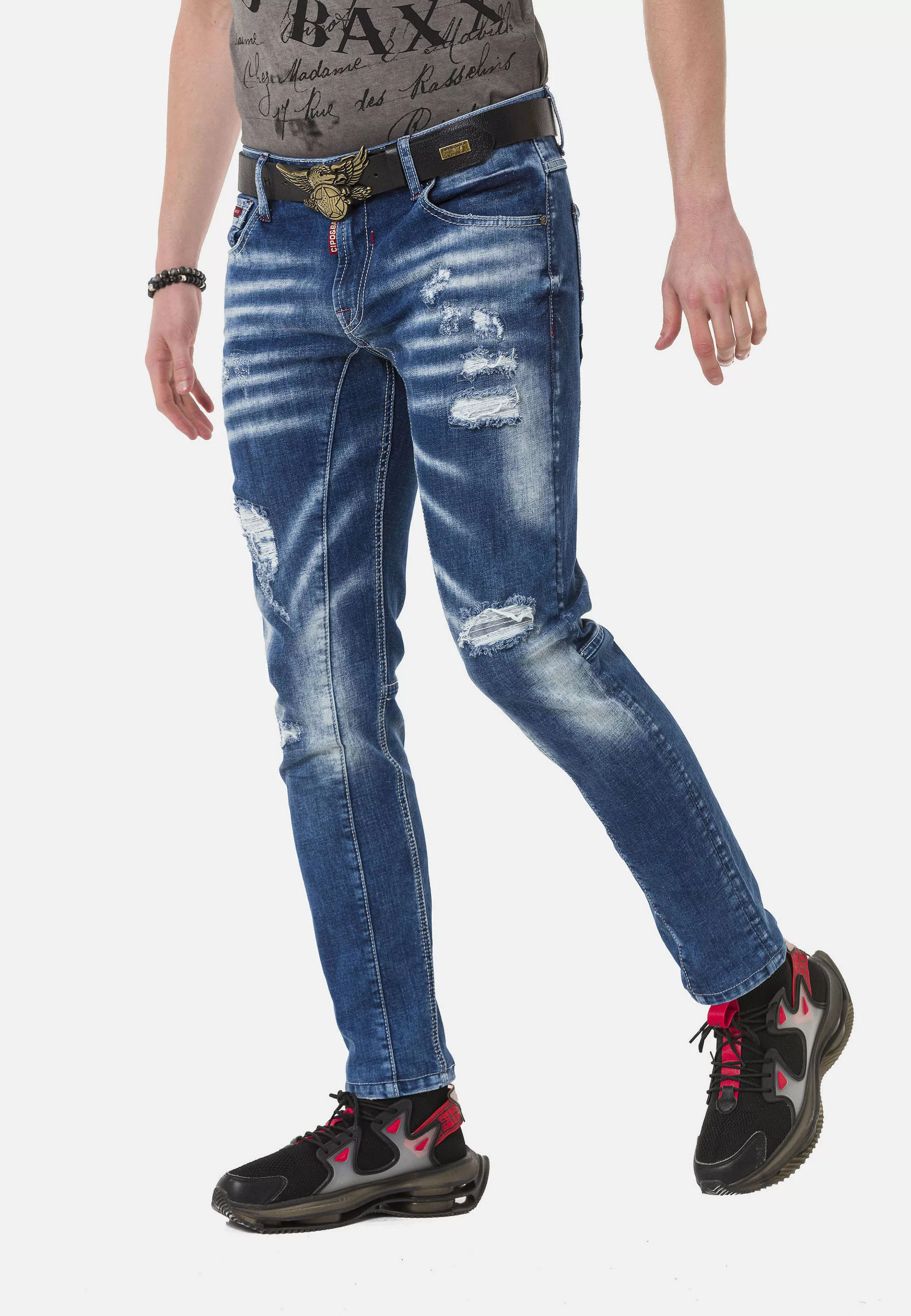 Cipo & Baxx Straight-Jeans, in modischem Destroyed-Look günstig online kaufen